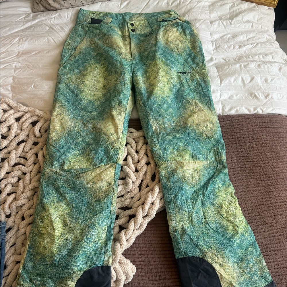 SKI Green and Yellow Patterned Pants